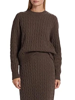 Wool-Blend Cable-Knit Pullover Sweater