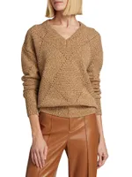 COLLECTION Diamond-Stitch V-Neck Sweater