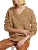 COLLECTION Diamond-Stitch V-Neck Sweater