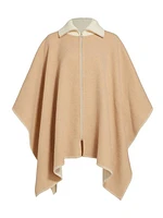 Wool Zip-Front Poncho