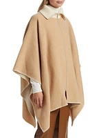 Wool Zip-Front Poncho