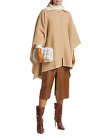 Wool Zip-Front Poncho