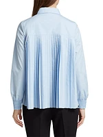 Cotton-Blend Puff-Sleeve Blouse