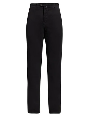 Flat-Front Cotton-Blend Pants