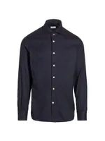 Cotton-Blend Button-Front Shirt