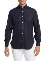 Cotton-Blend Button-Front Shirt