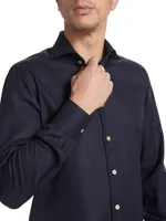 Cotton-Blend Button-Front Shirt