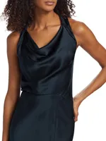 Ellison Silk Cowl-Neck Minidress