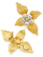 Idina 18K-Gold-Plated & Glass Crystal Flower Stud Earrings