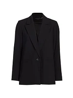 Denny Crepe Single-Button Blazer