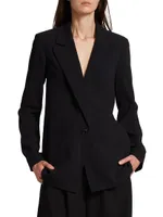 Denny Crepe Single-Button Blazer