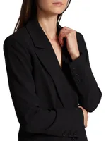 Denny Crepe Single-Button Blazer