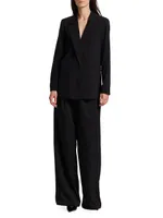 Denny Crepe Single-Button Blazer