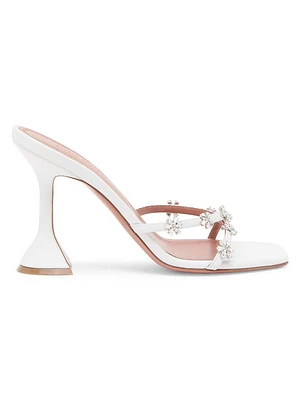 Lily 95MM Crystal-Embellished Leather Sandals