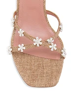 Lily 95MM Crystal-Embellished Canvas Sandals