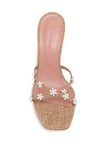 Lily 95MM Crystal-Embellished Canvas Sandals