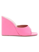 Lupita 95MM Leather Wedge Mules