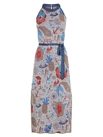 Cruz Beach Graphic Cotton-Blend Sleeveless Dress