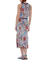 Cruz Beach Graphic Cotton-Blend Sleeveless Dress