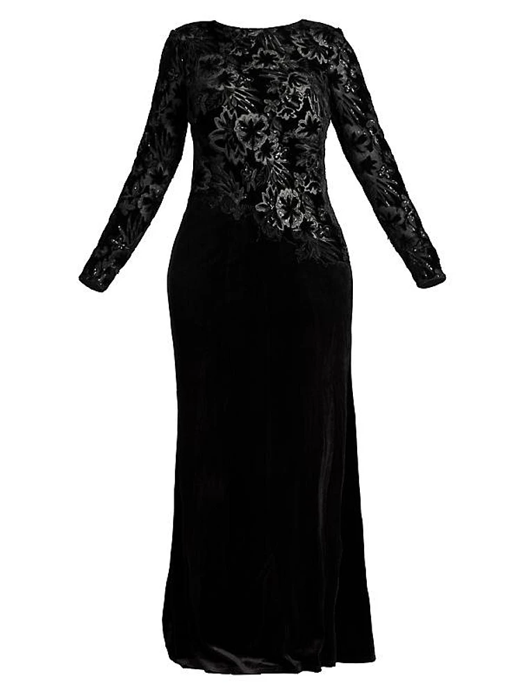 Plus Lace & Velvet Gown