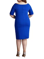 Plus Ruched Crepe Bodycon Dress