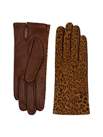 Talian Leopard Suede Gloves