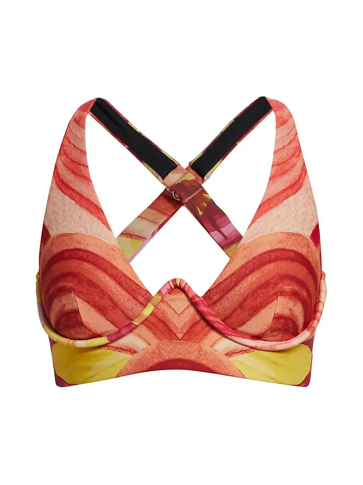 Kasa Sunset-Print Bikini Top