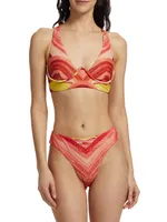 Kasa Sunset-Print Bikini Top