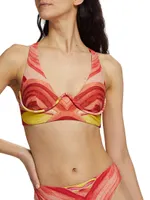 Kasa Sunset-Print Bikini Top