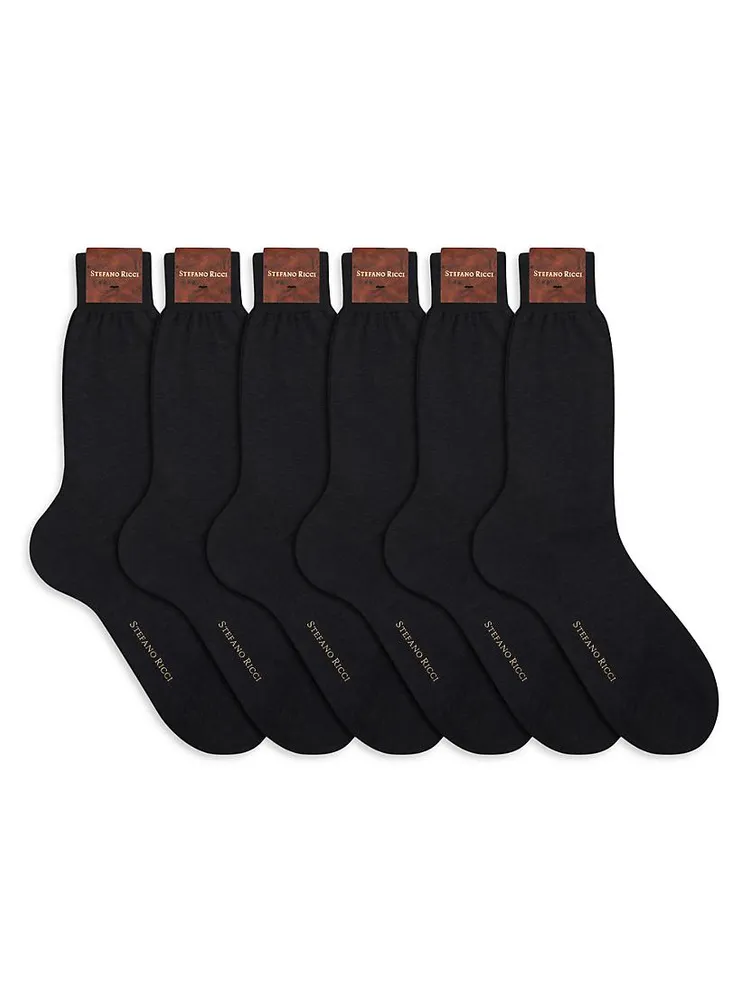 6-Pack Solid Cotton Socks