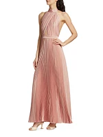 Renaissance Pleated Open-Back Gown