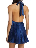 Renaissance Pleated Halter Minidress