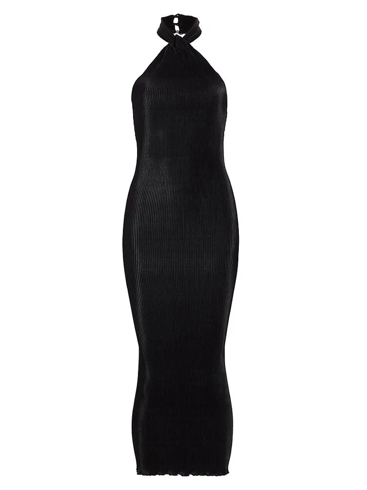 Klum Plissé Slip Midi-Dress