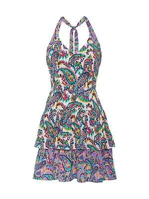 Gracie Paisley Halter Minidress