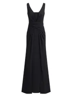 Erica Crepe Draped Gown