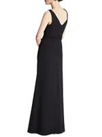 Erica Crepe Draped Gown