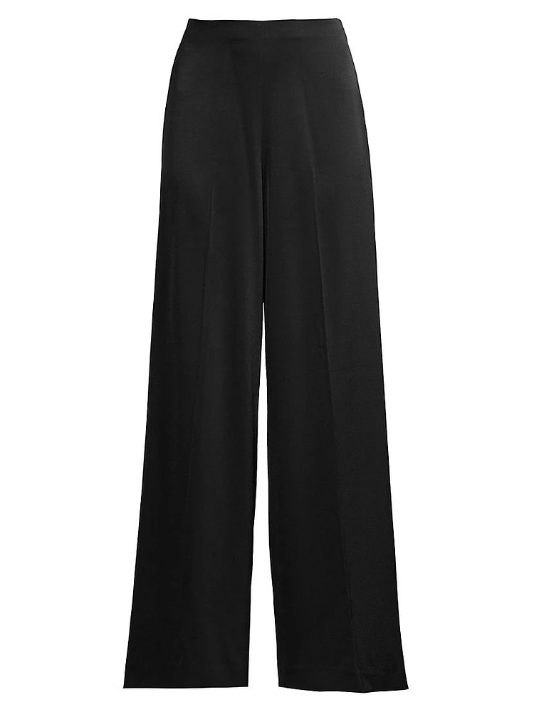 Crepe Wide-Leg Pants