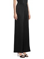 Crepe Wide-Leg Pants