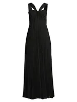 Tina Pleated Twisted Jumpsuit