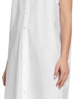 Cap-Sleeve Midi Shirtdress
