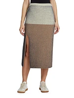 Slit Rib-Knit Midi-Skirt