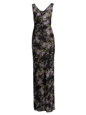 Floral Cowlneck Maxi Dress