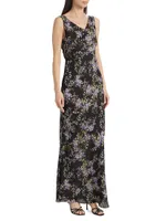 Floral Cowlneck Maxi Dress