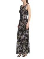 Floral Cowlneck Maxi Dress