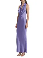 Bias-Cut Satin Halter Gown