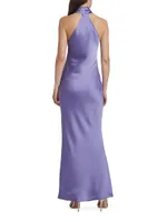 Bias-Cut Satin Halter Gown