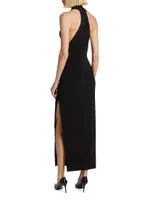 Neeta Cowl Neck Slit Gown