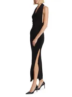 Neeta Cowl Neck Slit Gown