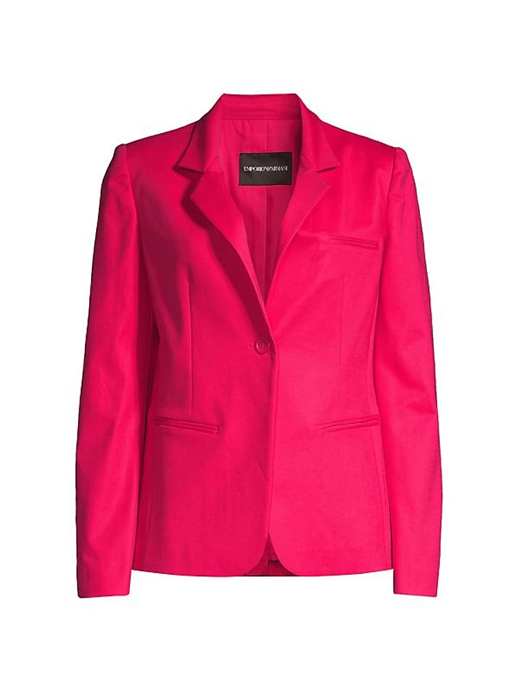 Single-Breasted Cotton-Blend Jacket