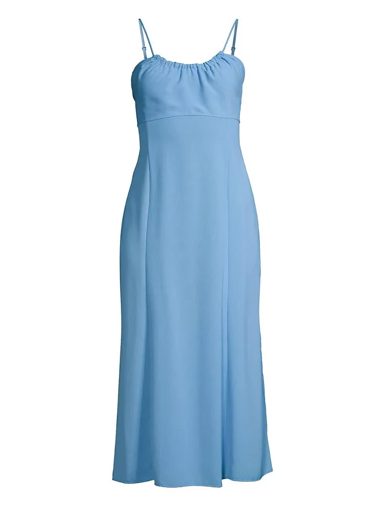 Scoopneck Crepe Midi-Dress